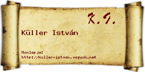 Küller István névjegykártya